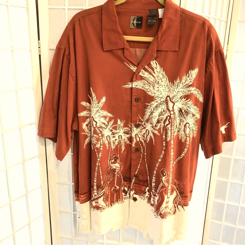 CHILIWEAR vintage button down guitar shirt. It’s not bright orange. EUC